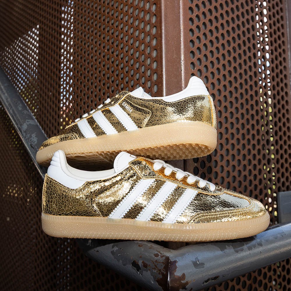 Samba OG Sneakers — Metallic Leather &amp; Cracked Effect