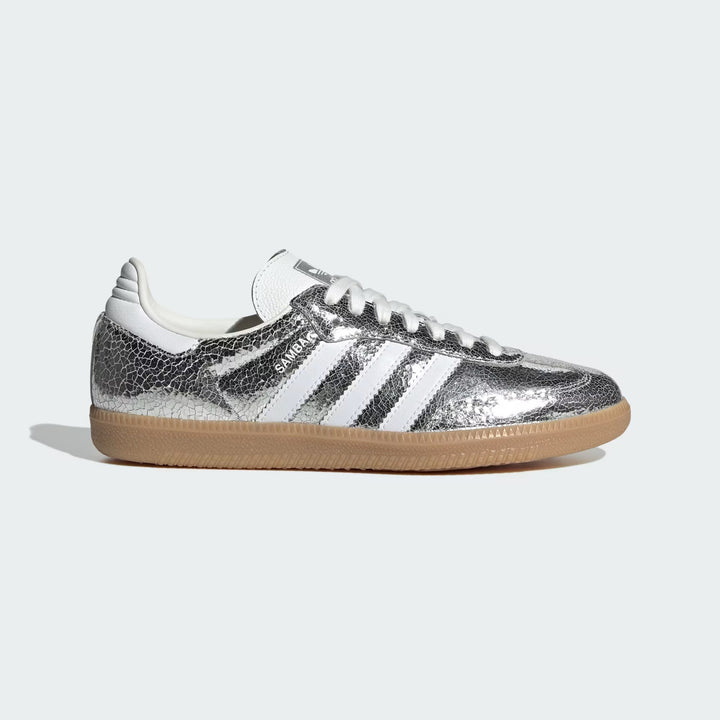 Samba OG Sneakers — Metallic Leather &amp; Cracked Effect