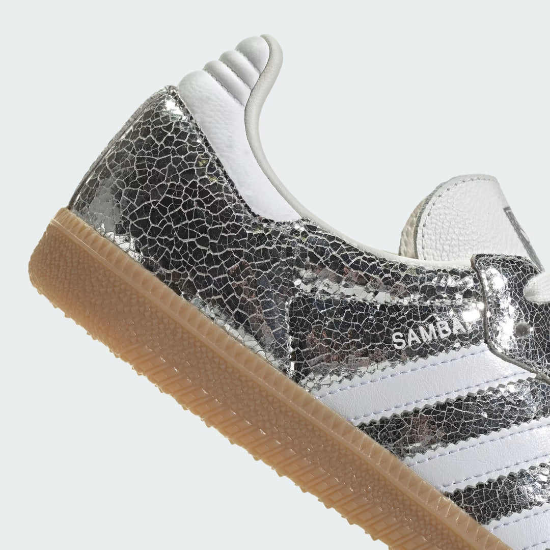 Samba OG Sneakers — Metallic Leather &amp; Cracked Effect