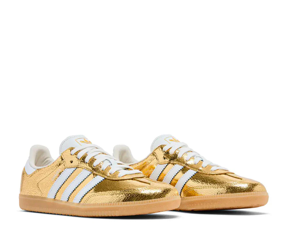 Samba OG Sneakers — Metallic Leather &amp; Cracked Effect