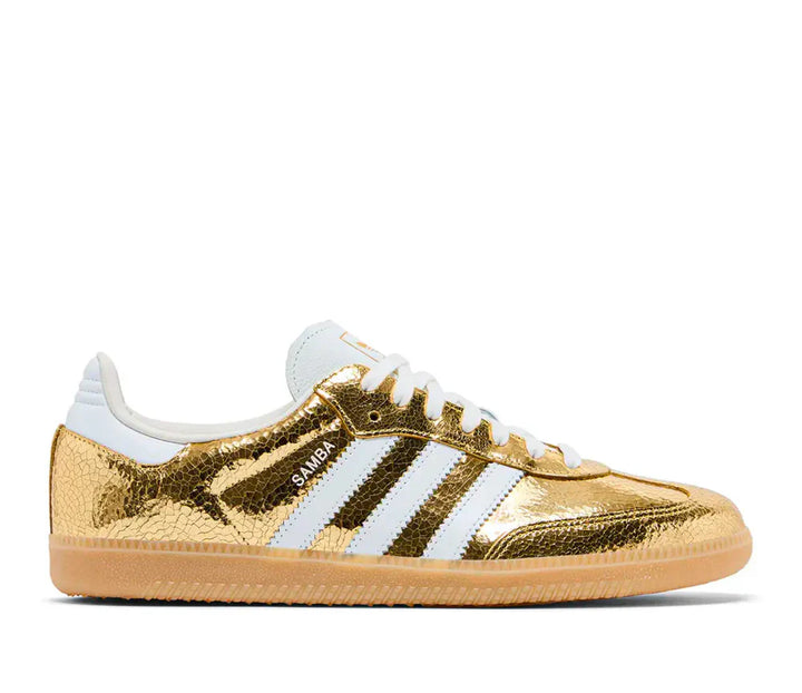 Samba OG Sneakers — Metallic Leather &amp; Cracked Effect